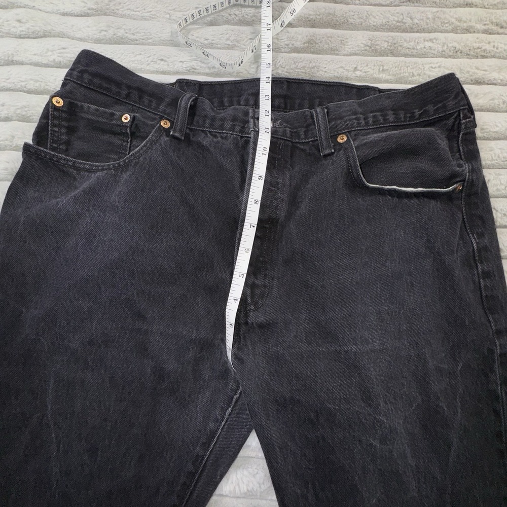 Levis 501 XX Mens 38x30‎ Black Classic Fit Straight Leg Button Fly Denim Grunge - Picture 5 of 11